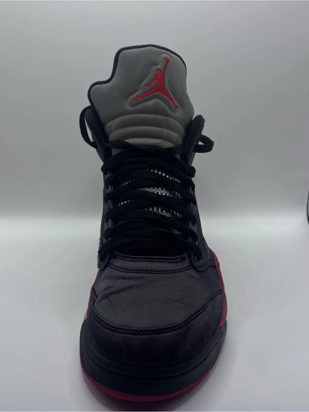 Air Jordan 5 Retro Satin Black Red, Men’s size 9, 136027-006